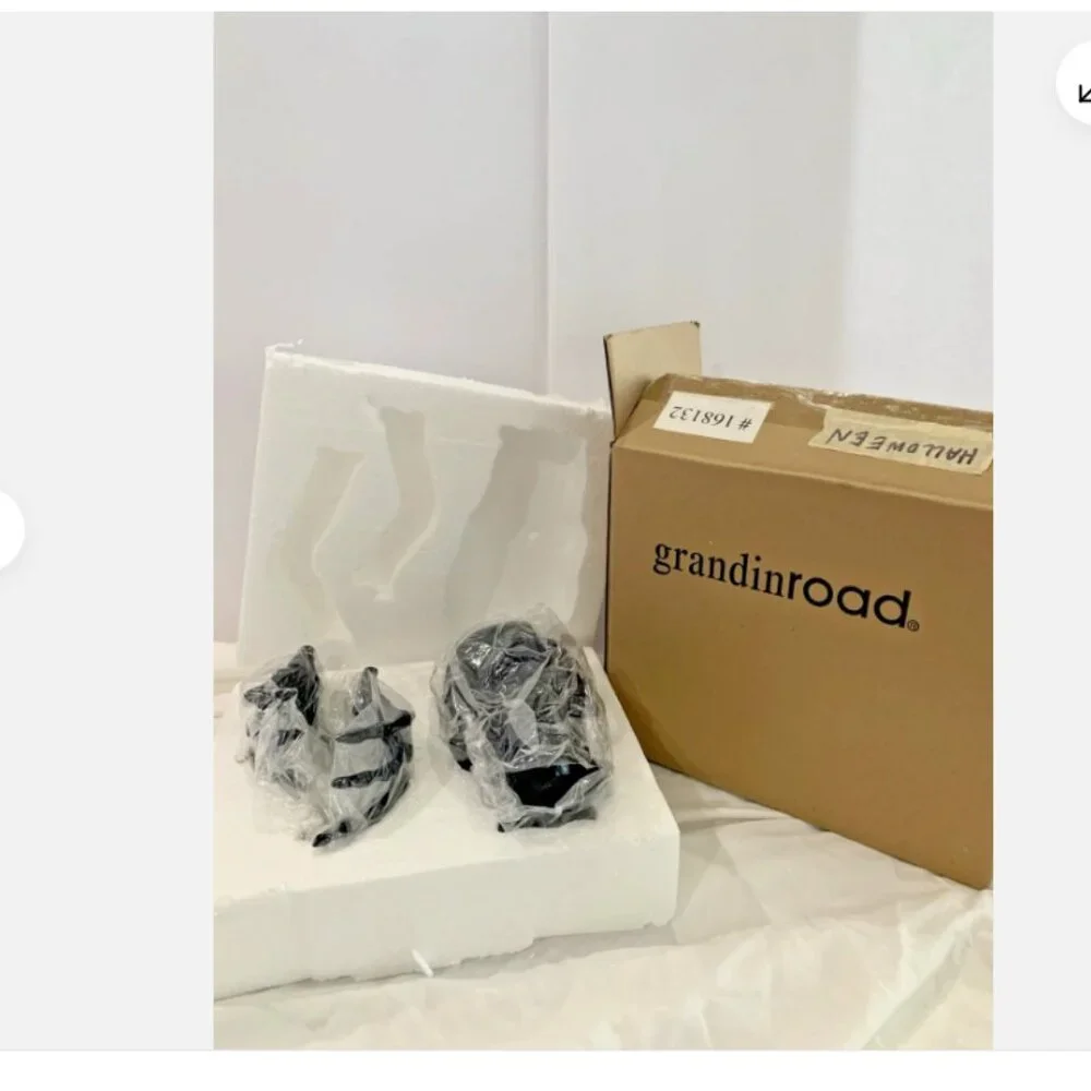 Grandin Road Gothic Skull and Hands, Set of Three item# 168132 (Black) Halloween - Picture 9 of 10